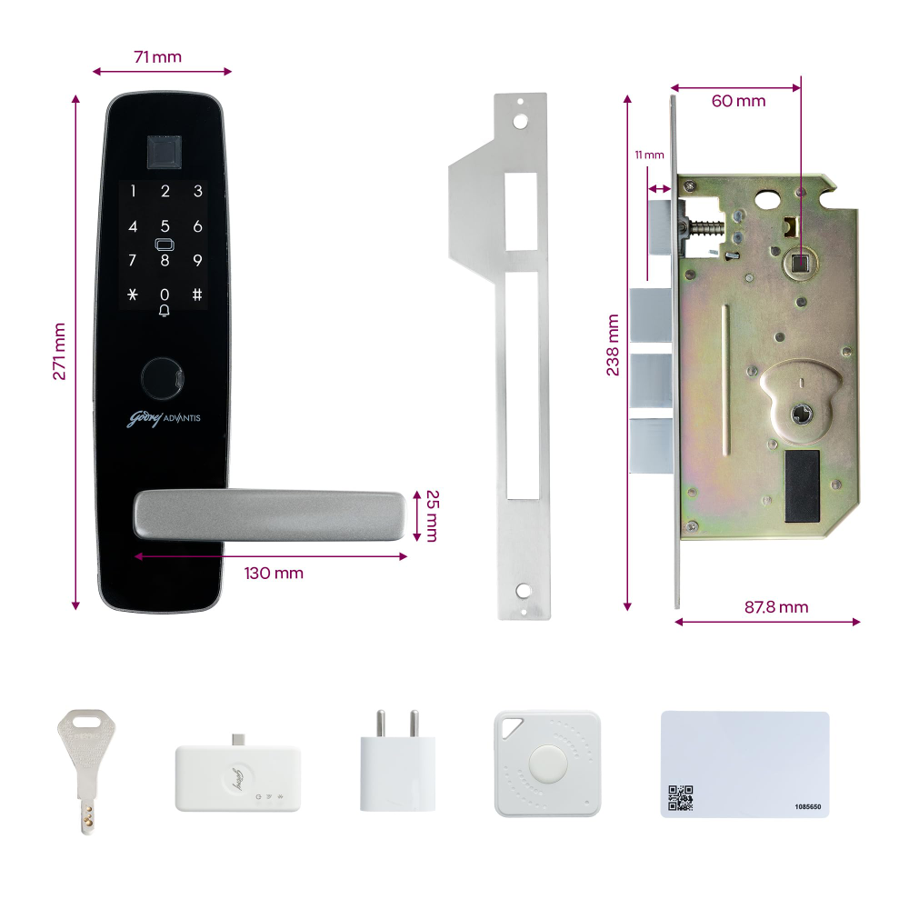 Godrej Smart Lock | Made in India Digital Lock For Main Door I Advanced & Highly Secure | 9 in 1 Access | NFC,Smart Watch,BLE Remote,Wi-Fi,Fingerprint I Grey I 3 Years Warranty